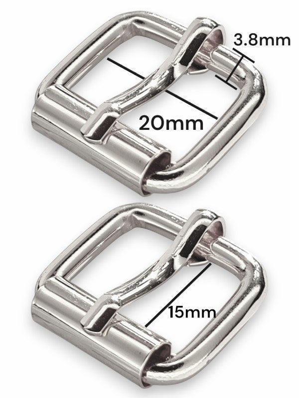 Buckle - Silver, Inside: Width 20 mm, Height 15 mm, Thickness 3.8 mm, ±20-Piece