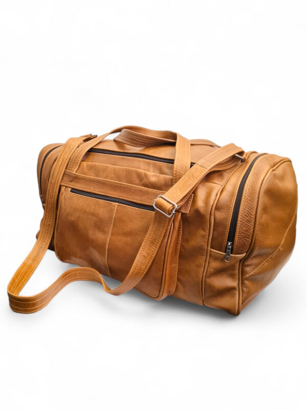 Leather Luggage BAG - LARGE - TAN - ±H28×L55×W28 Cm