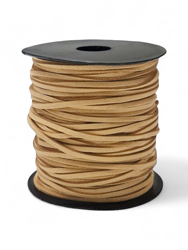 Faux Suede Cord - Tan, 2.5 mm, ±45 m Reel