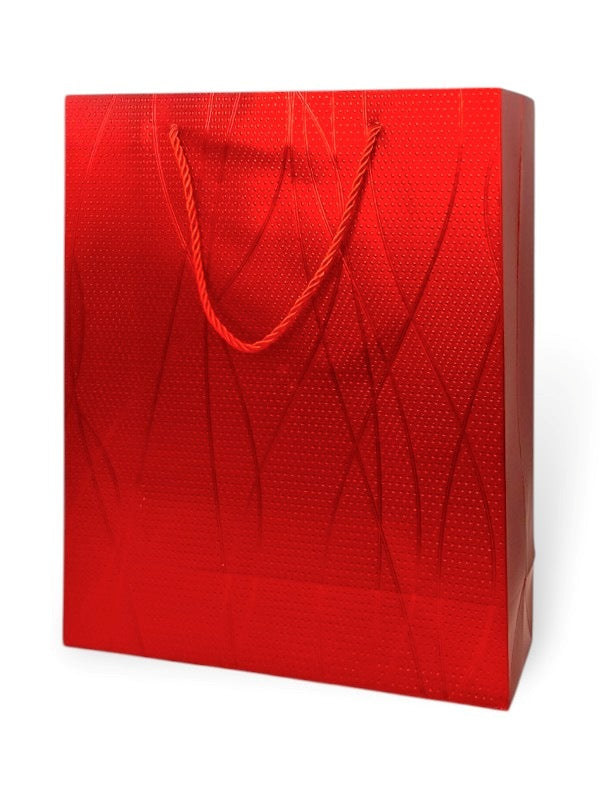 GIFTBAG PLAIN with DOTS 26*32*10 cm - Red
