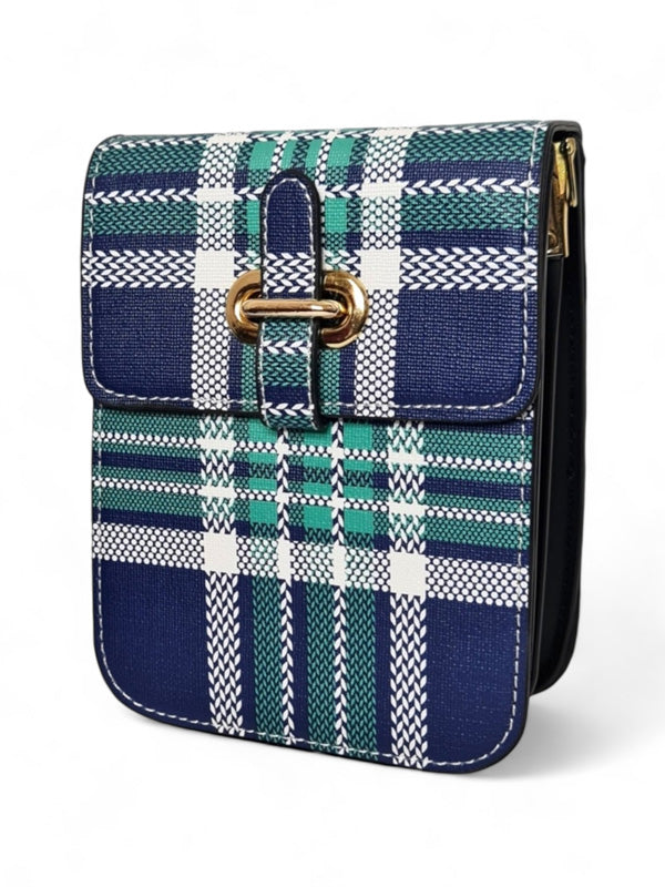 Ladies Bag - Blue And Green, Strap Included, ±18×13.5 cm