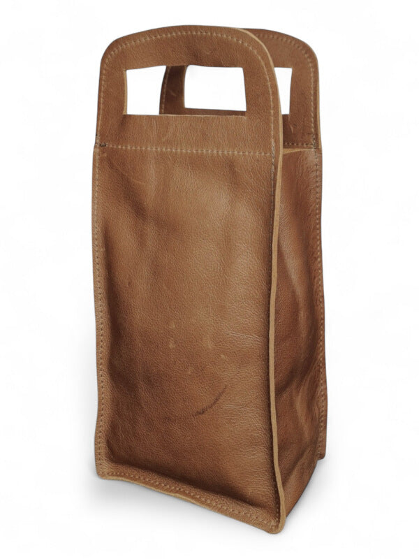 Leather WINE BAG - 1 Pocket - GREY ±37×16×9.5 Cm
