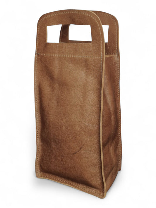 Leather WINE BAG - 1 Pocket - GREY ±37×16×9.5 Cm