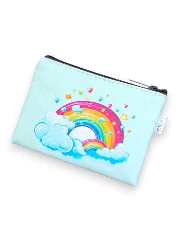 Cosmetic BAG - SMALL - MINT - Rainbow - ±10×14×1 Cm