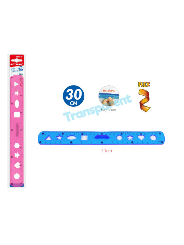 Motarro Soft Ruler - Pink, 30 cm