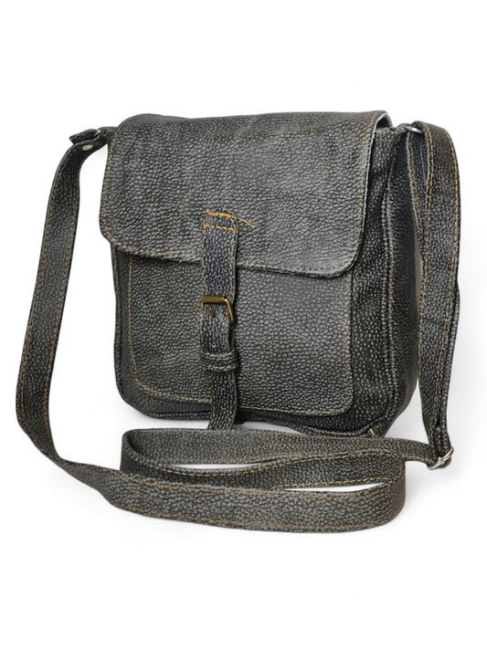 Leather BAG - Mottled GREY ±30×26×7 Cm