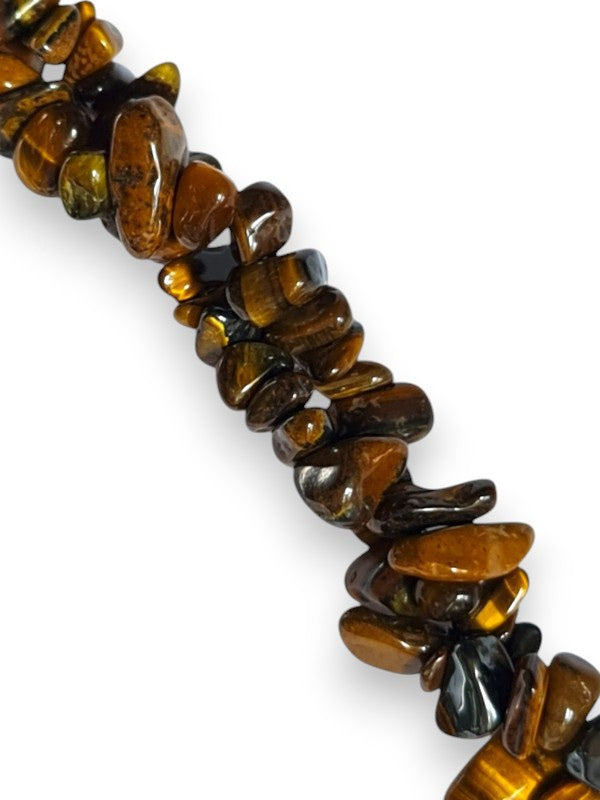 Semi - Precious Stone Beads - Small Chips, Tiger Eye, ±5 - 8 mm