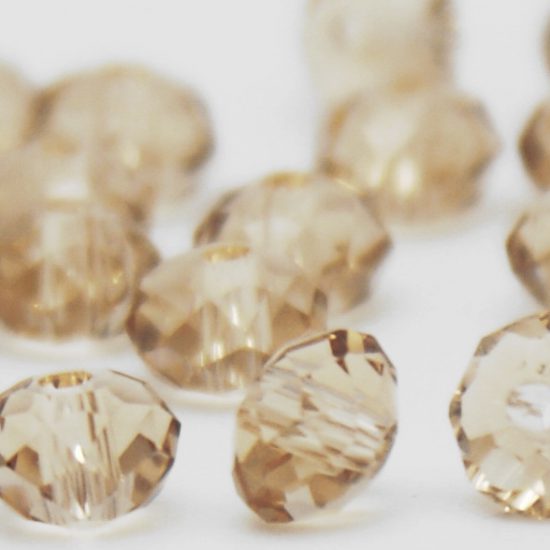 Glass Crystal Rondelle Transparent Faceted 3x4 mm (hole 1.0 mm)