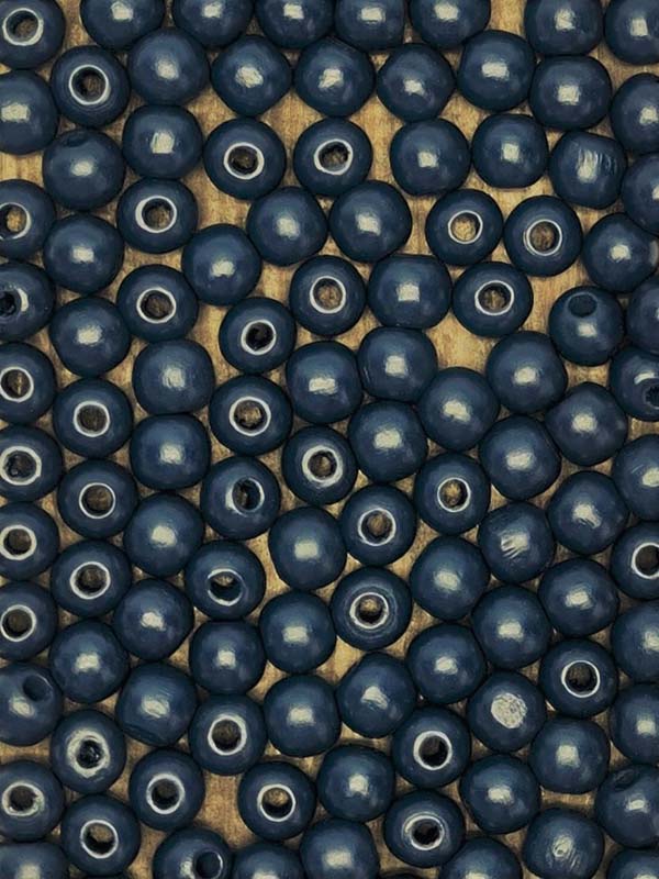 Painted Wooden Beads - 30 mm Navy Blue