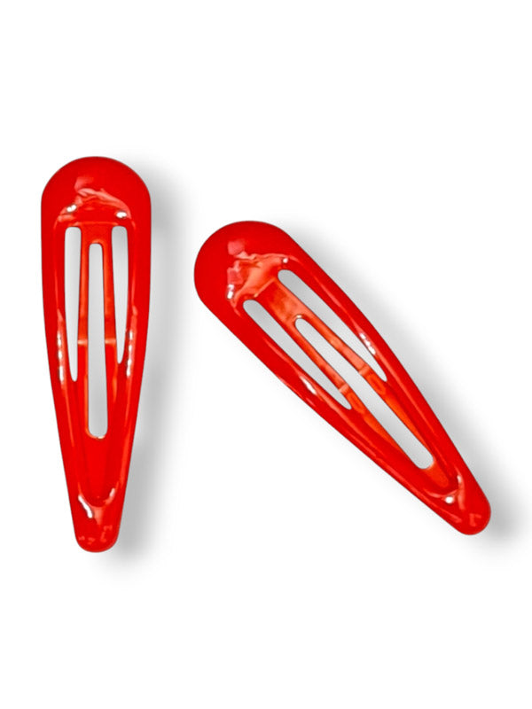 Hair Clips - Red, 5 cm 10-Piece