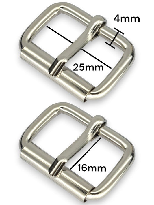Buckle - Silver, Inside: Width 25 mm, Height 16 mm, Thickness 4 mm, ±25-Piece