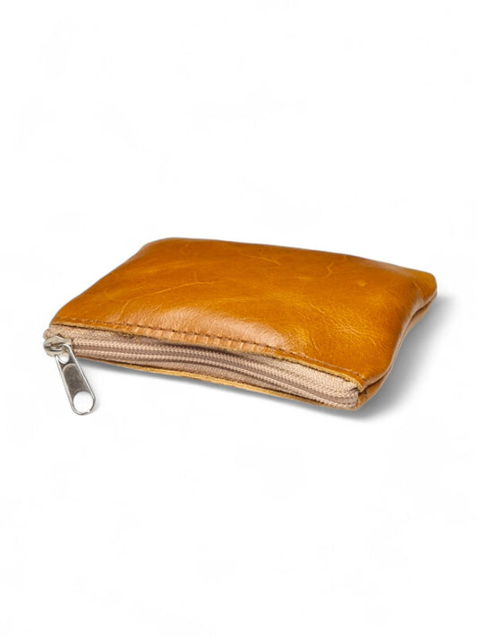 Leather PURSE - LARGE - TAN - ±9×13 Cm