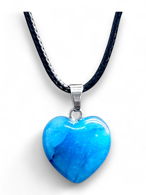 Earth Stone Beads - Heart, Aquamarine