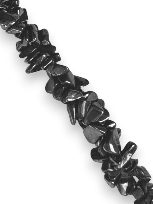Semi - Precious Stone Beads - Small Chips, Hematite, ±5 - 8 mm