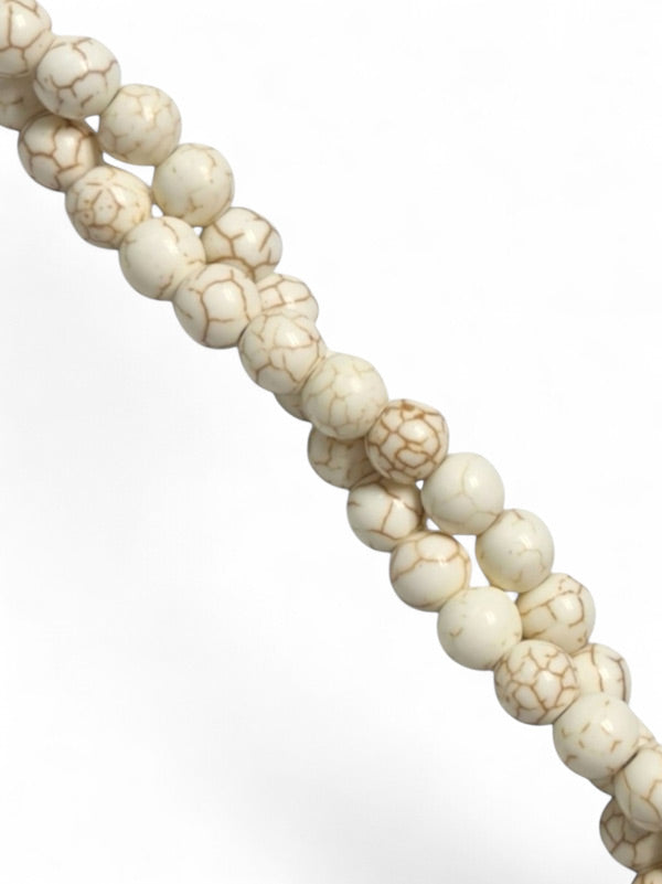 Synthetic Aged Stone - White Howlite, 8 mm ±50-Piece