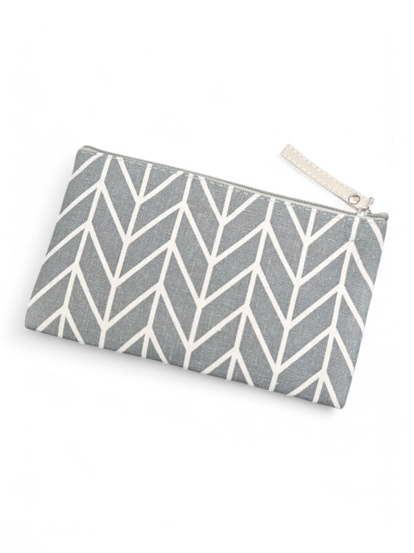 Cosmetic BAG - LIGHT GREY - ARROW Pattern - ±13.5×22×1 Cm