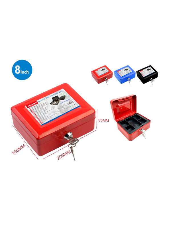 Motarro Deposit Box - Red, 8.5x20x16 cm