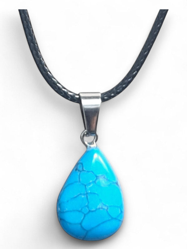 Earth Stone Beads - Teardrop, Turquoise