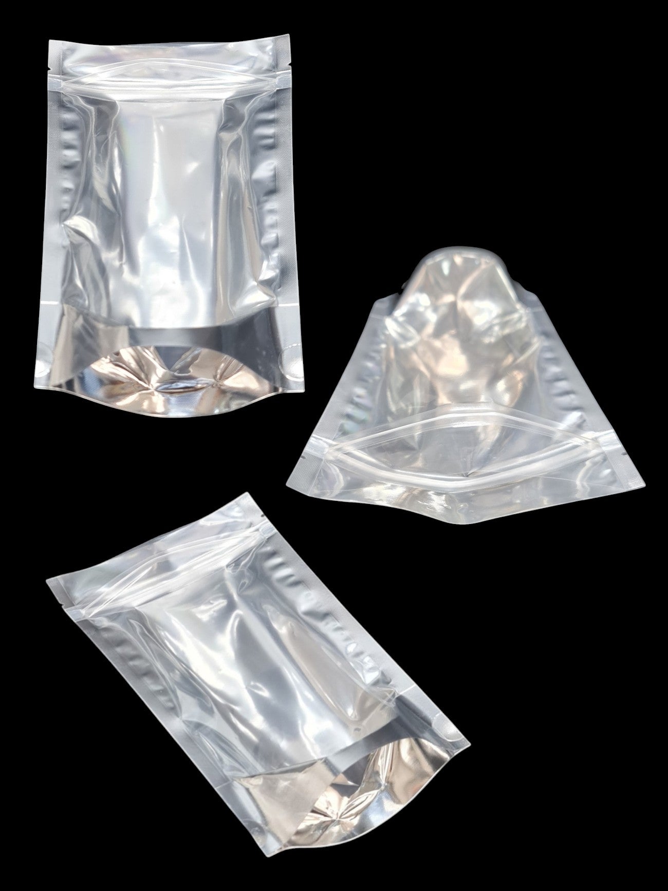 Pet+cpp Ziplock WITH Gusset - Silver ±13×20 Cm - Thickness 140 Microns ±50-Piece