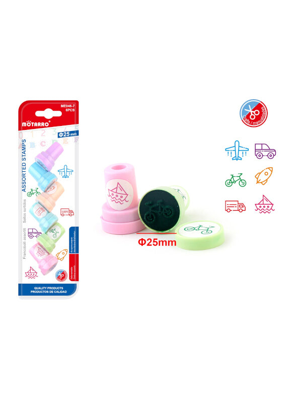 Motarro Assorted Stamps - 25 mm, 6-Piece