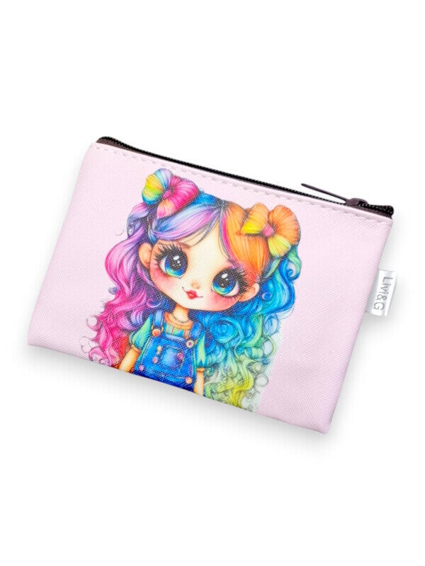 Cosmetic BAG - SMALL - PINK - GIRL - ±10×14×1 Cm