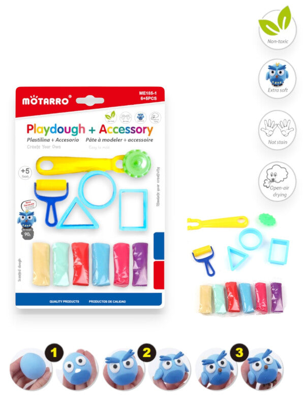 Motarro Playdough And Accessory - 6+5-Piece