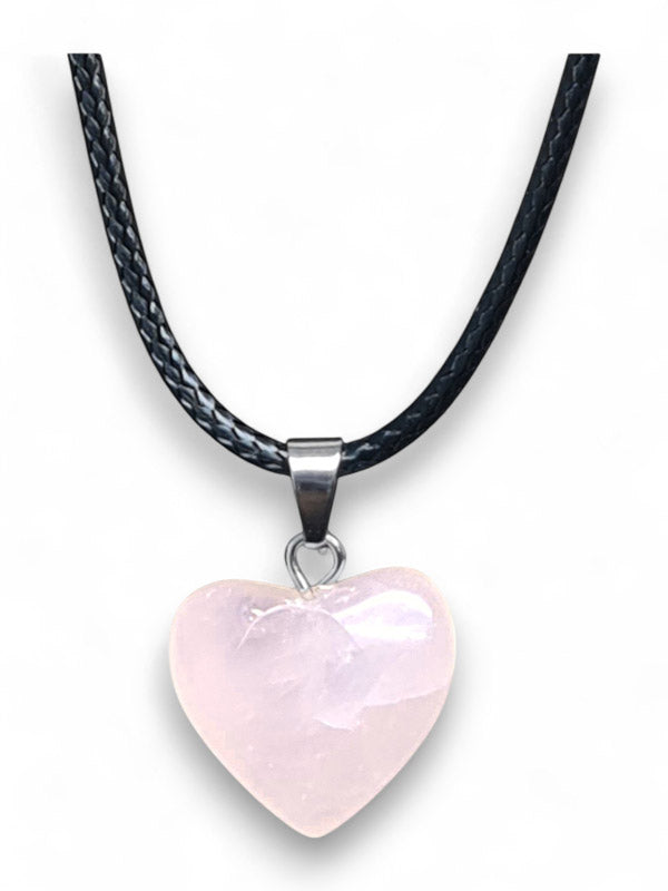 Earth Stone Beads - Heart, Rose Quartz
