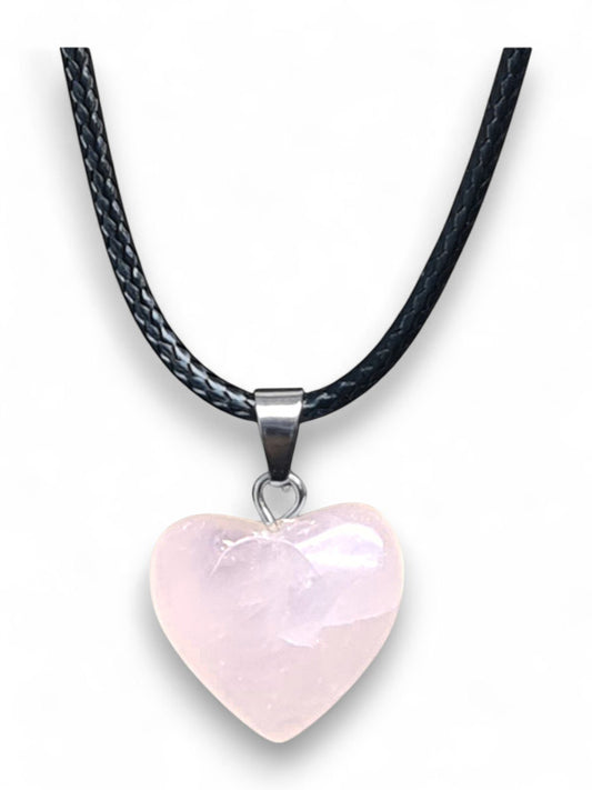 Earth Stone Beads - Heart, Rose Quartz