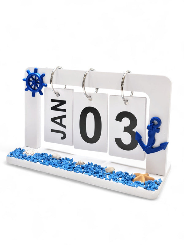 Nautical Calendar Frame - White ±20×12×8.5 cm