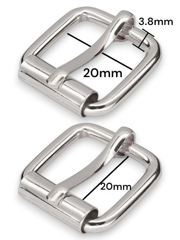 Buckle - Silver, Inside: Width 20 mm, Height 20 mm, Thickness 3.8 mm, ±20-Piece