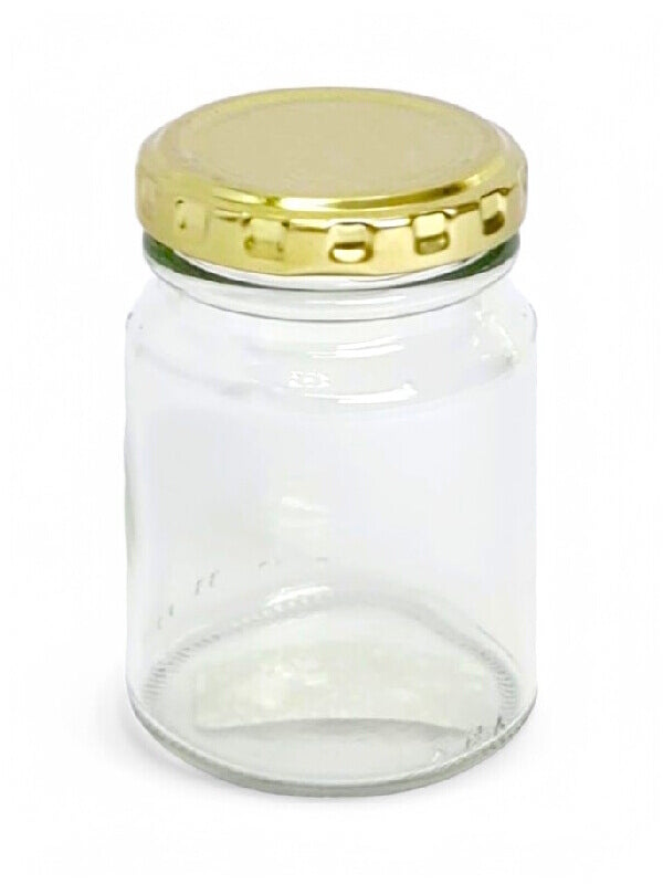 Glass Jar - Metal Gold Lid, 125 ml, ±80×60 mm