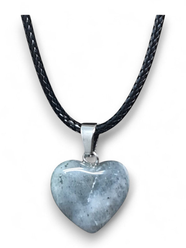 Earth Stone Beads - Heart, Labradorite