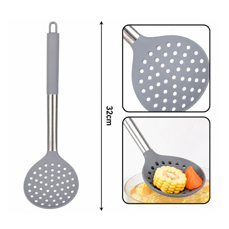 Silicone SLOTTED LADLE 32.5 cm - Grey