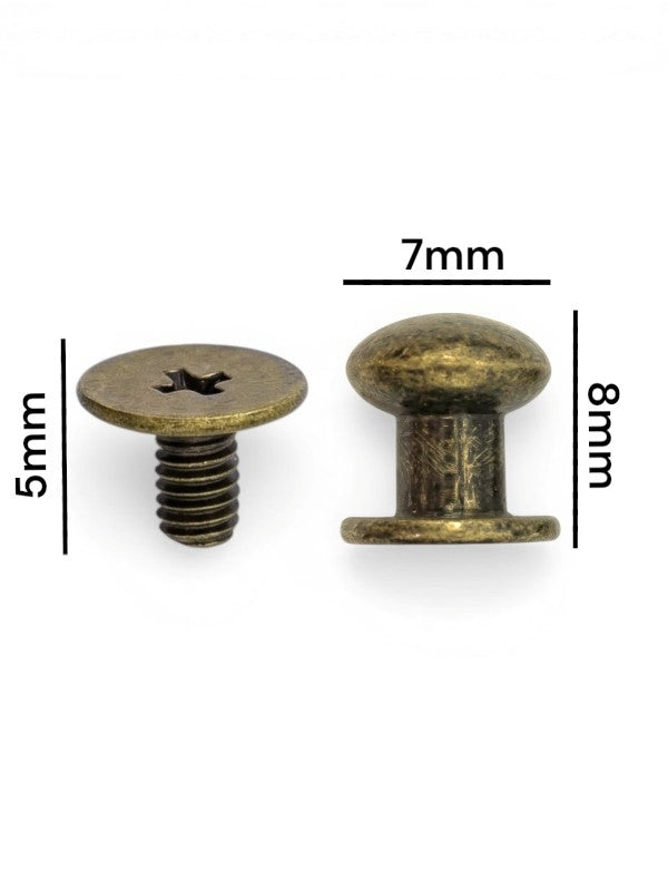 Binding Post - Antique Brass - 7 mm - - ±30 Sets