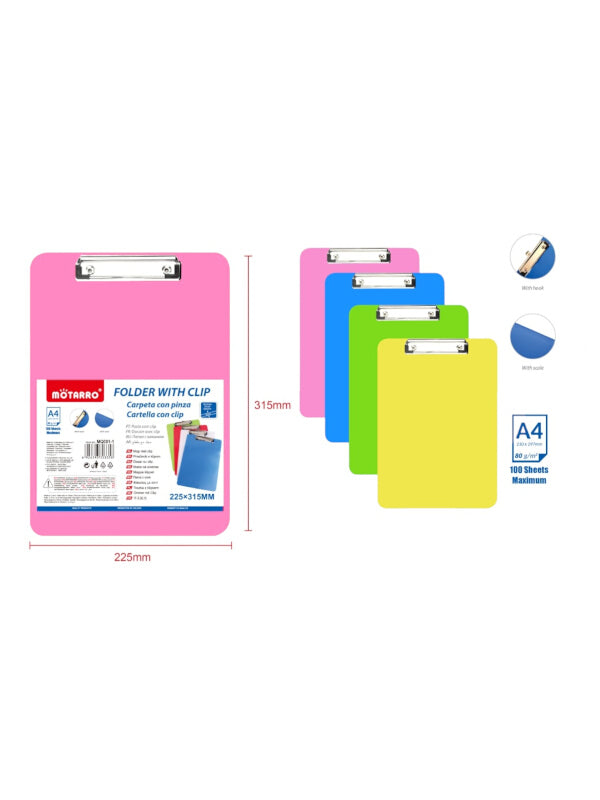 Motarro Clipboard - Light Pink, 315x225 mm
