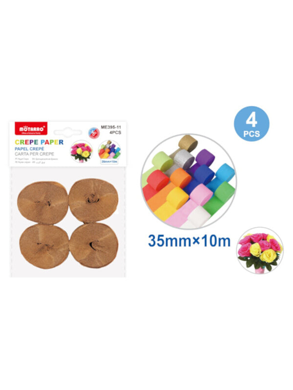 Motarro Crepe Paper - Light Brown, 35x10 mm, 4-Piece