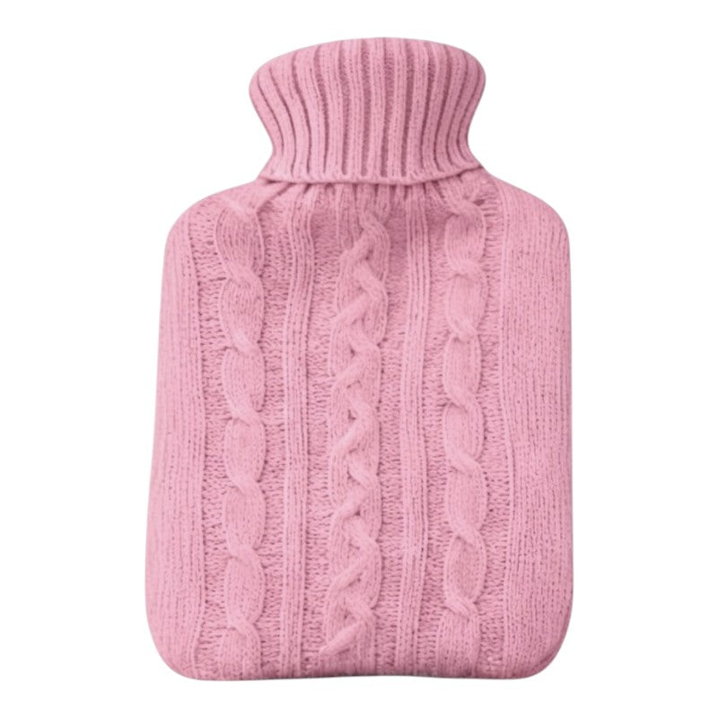 HOT WATER Bottle - PINK Knitted COVER - 2L