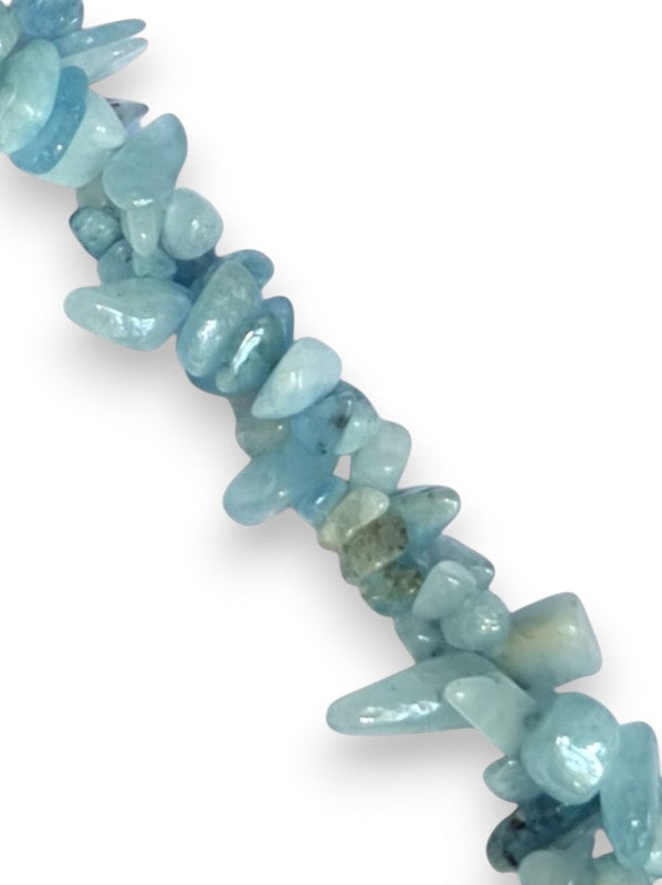 Semi - Precious Stone Beads - Small Chips, Aquamarine, ±5 - 8 mm