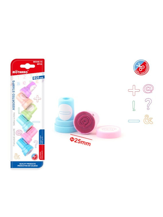 Motarro Assorted Stamps - 25 mm, 6-Piece
