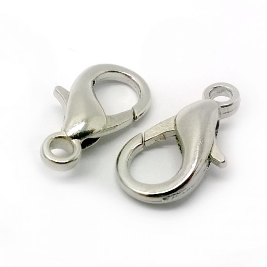 Jewellery Findings - Clasp Lobster 12 mm, Nickel Free, 100-Piece