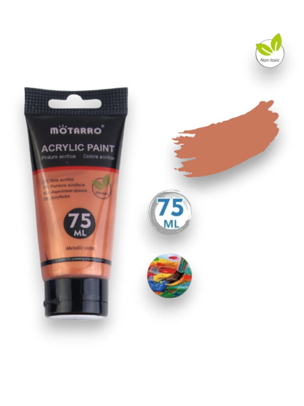 Motarro Acrylic Paint - Metallic, Bronze, 75 ml