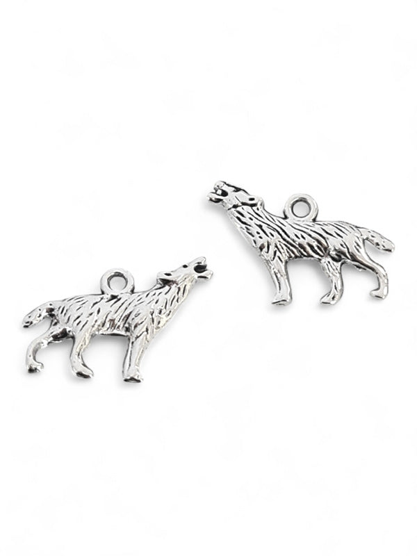 Metal Charm - Wolf ±19×28 mm ±30-Piece (image On 2 Sides)