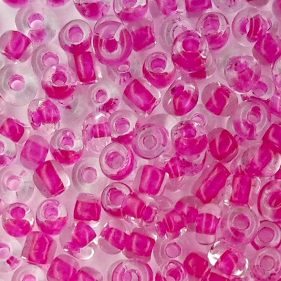 Seed Beads - Size 8/0, Inside Colour Pink