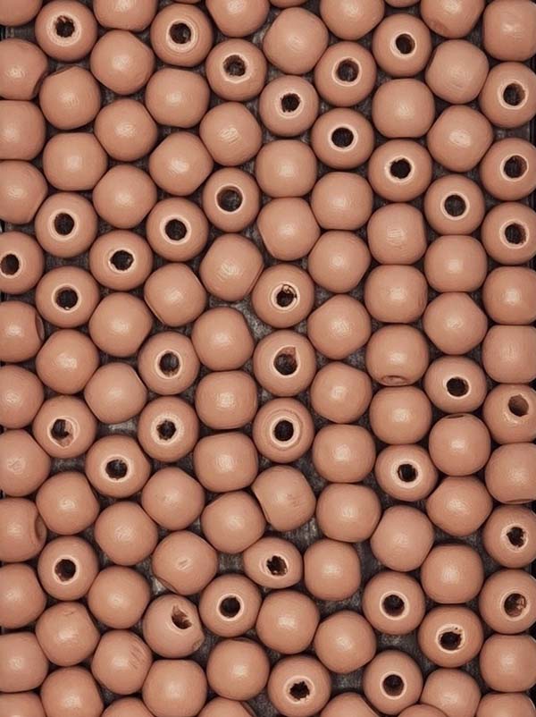 Painted Wooden Beads - 10 mm Nude