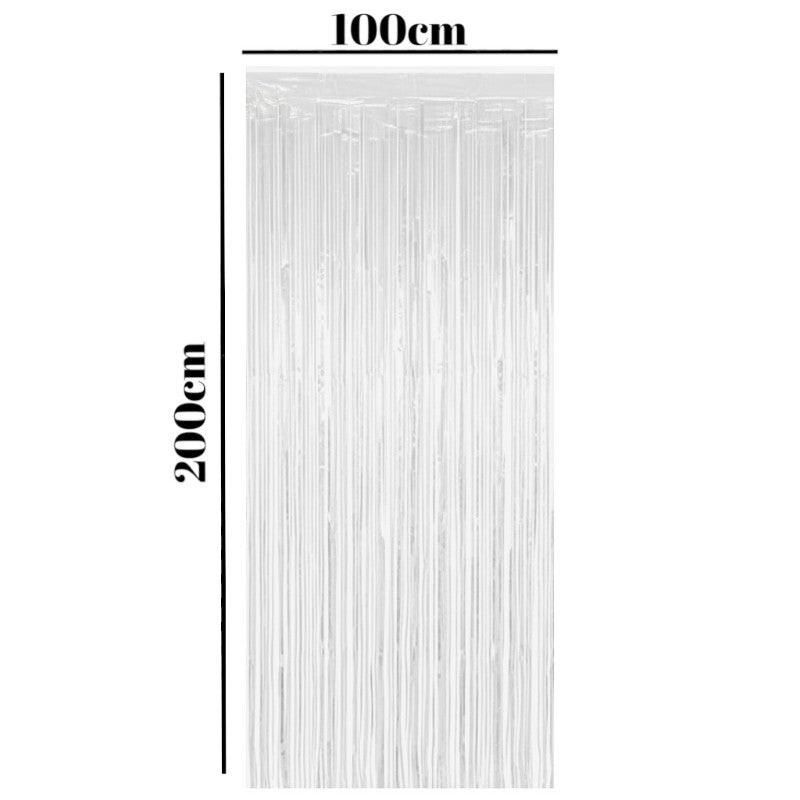 PARTY FOIL Curtain - WHITE - 100 cm×200 Cm