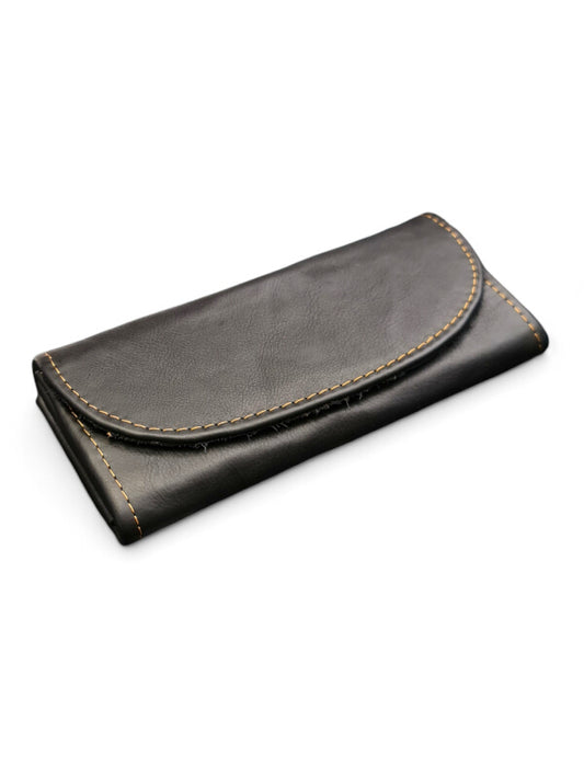 Leather Wallet - BLACK - ±10×21 Cm