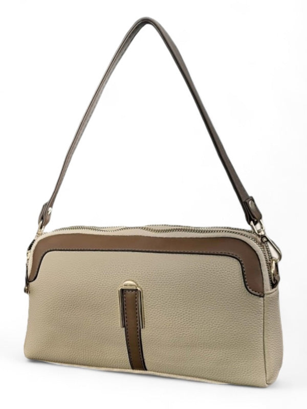 Ladies Bag - Beige, Straps Included, ±17×26 cm
