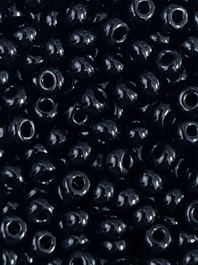 Glass Czech Beads Loose - Black, Size 5/0, 1/4kgm