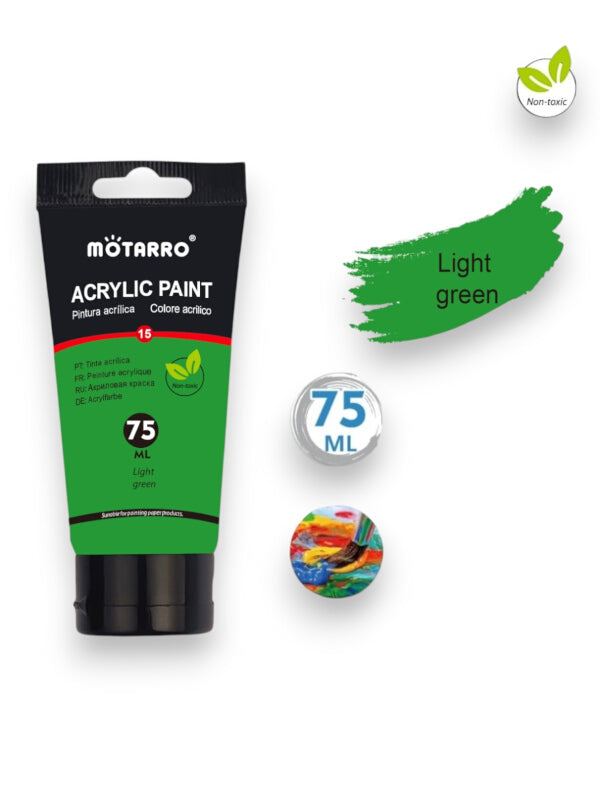 Motarro Acrylic Paint - Light Green, 75 ml
