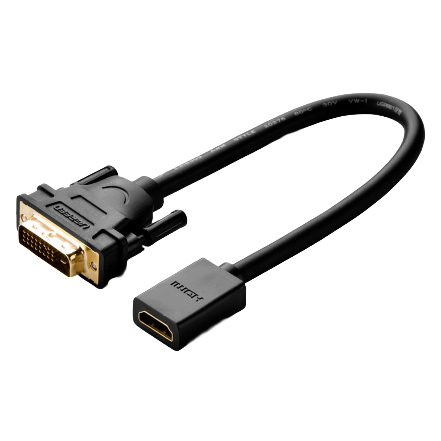 Ugreen DVI to HDMI Cable Adapter 15cm - Male to Female - 1080p Full HD – Black - alternate product view 2